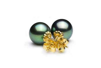 Blue Green Gem Stud Earrings by Kyllonen