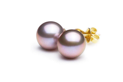 Pink Metallic Freshwater Stud Earrings 2 by Kyllonen